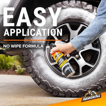Armor All Extreme Tire Shine Spray, 15 fl oz Bottle, Convenient No-Mess Tire Spray That Conditions, Preserves and Protects