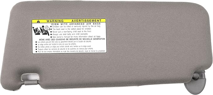 Ezzy Auto Gray Right Passenger Side Sun Visor fit for Toyota Camry Without Sunroof 2007 2008 2009 2010 2011
