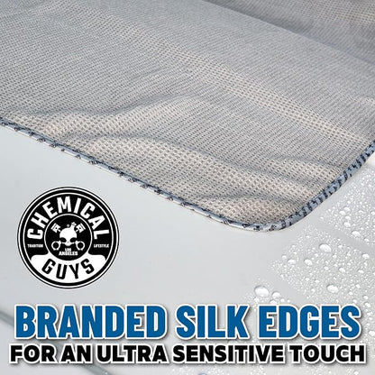 Chemical Guys Waffle Weave Gray Matter Microfiber Drying Towel - 25" x 36",Premium Blend Microfiber Towel with Soft-Banded Edging for Scratch-Free Car Drying,Ultra Absorbent,(Pack of 12)