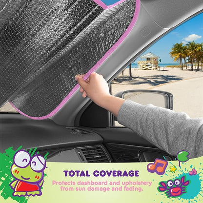 Carbella Hello Kitty and Friends Car Windshield Sun Shade, Official Sanrio Accordion Style Sunshade for Car Window, Cute Car Sun Shade Windshield, Hello Kitty Car Accessories for Women (HK & Friends)