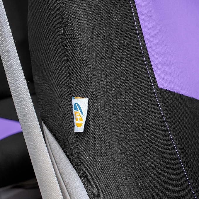 Universal Fit Chevron Flat Cloth Car Seat Covers Full Set - Purple