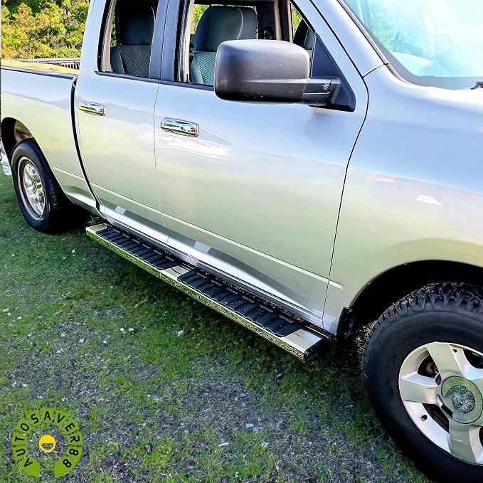 AUTOSAVER88 Running Boards Compatible with 2009-2018 Dodge Ram 1500 Quad Cab, 2019-2024 Ram 1500 Classic, 6 inches Side Step Nerf Bars Side Bars