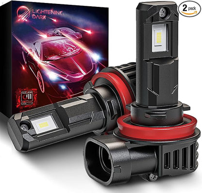 H11 Bulbs, H11 H8 H9 Fog Light Bulbs 400% Bright 6500K Xenon White 24000LM Fanless Wireless Plug and Play (Pack of 2)