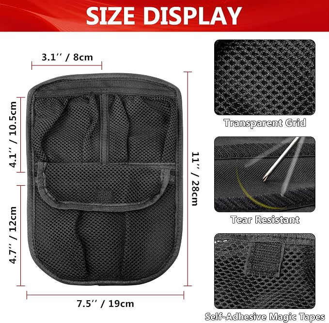 3 Mesh Pockets Front Trunk Lid Organizer Frunk Tool Storage Bag For Can Am Ryker 600 900 Sport Rally Edition 2019-2025 Accessories (Black Style)