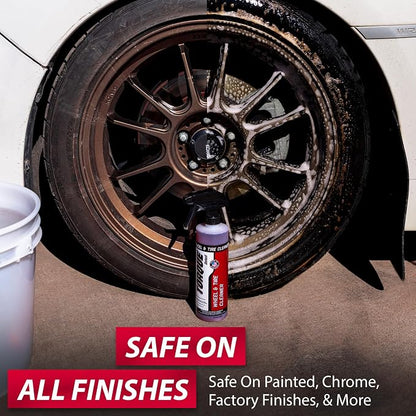 Torque Detail Wheel & Tire Cleaner 16oz - 2 in 1 Formula, Brightens & Cleans Brake Dust Rim Cleaner - Cleanses Tires To Restore Back To Like New Appearance - Professional Strength Car Detailing