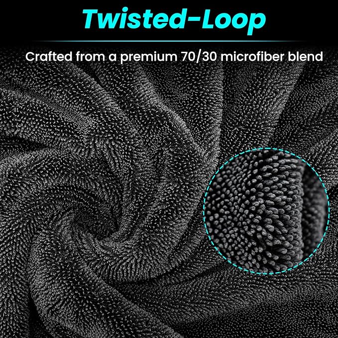 2 Pack 1300 GSM Car Drying Towel,Double-Sided Microfiber Towels for Cars(36" x 24"),Extra Large Ultra Absorbent,Without Residual Lint,Scratches or Water Spots
