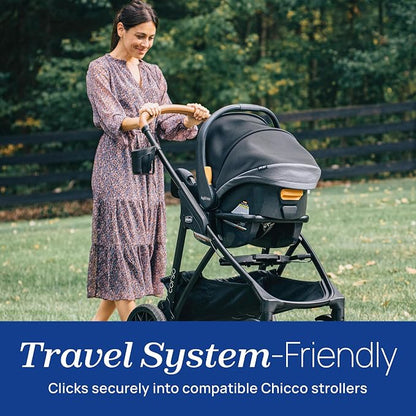 Chicco KeyFit Max ClearTex Infant Car Seat and Base, Rear-Facing Seat for Infants 4-30 lbs., Infant Head and Body Support, Compatible with Chicco Strollers, Baby Travel Gear, Lupine/Purple