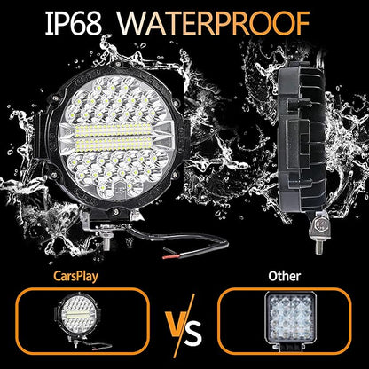 LED Lights Pods,7 inch Off Road 201W Fog 12V 24V Spot Flood Driving Fog Head Back Up Lamps Bars with Wiring Harness for Tractor,SUV,ATV,UTV,Truck 4 Pack