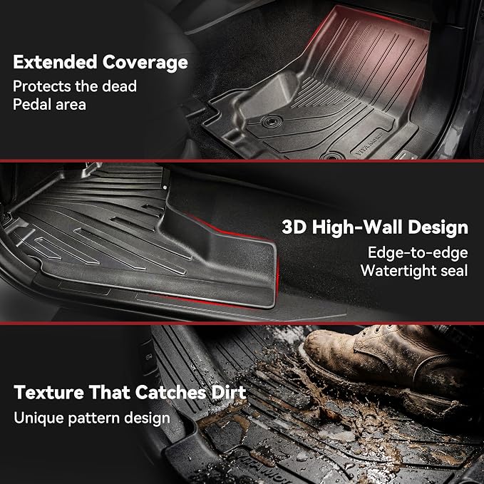 YITAMOTOR Floor Mats Set Fit for Toyota 4Runner 2025 2026 5-Seats(Fits Gas,Not Fit Hybrid) with Trunk mat &Backrest mat, All Weather TPE Custom Fit Liner for 4 Runner SR5/TRD/Limited 6th gen Car Mats