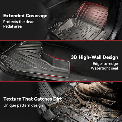 YITAMOTOR Floor Mats Set Fit for Toyota 4Runner 2025 2026 5-Seats(Fits Gas,Not Fit Hybrid) with Trunk mat &Backrest mat, All Weather TPE Custom Fit Liner for 4 Runner SR5/TRD/Limited 6th gen Car Mats