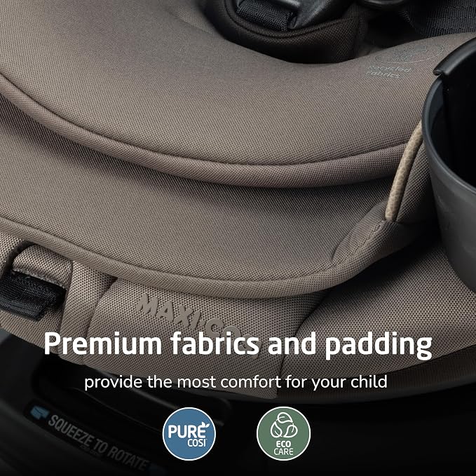 Maxi-Cosi Andi 360 Rotating All-in-One Baby Convertible Car Seat, Rear-Facing, Forward Facing Car Seat, Infant Toddler Booster, Easy Rotation, Tension System, Harness Adjust, Truffle