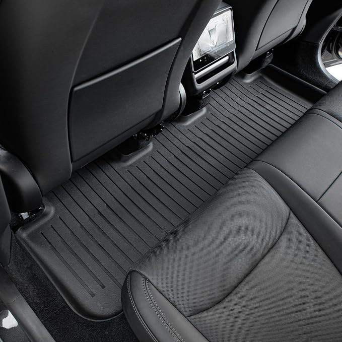 SUPER LINER Tesla Model Y Floor Mats 2025 2026 | Custom Fit All-Weather 12-Piece Set TPE Material| Model Y Juniper Floor Mats Back Seat Protector,Cargo Liner, Trunk & Interior Accessories 5-seat