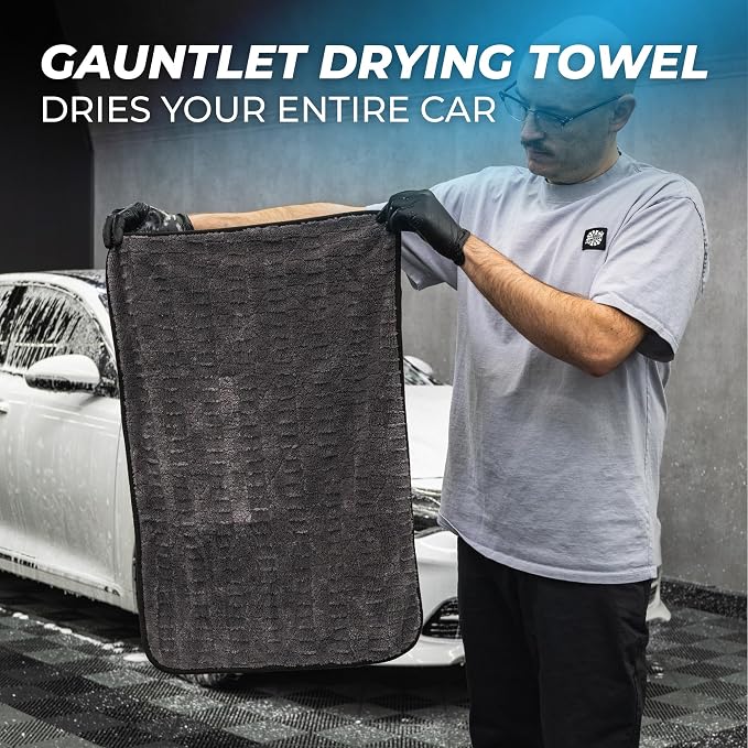 The Rag Company - Premium Essential Car Wash Kit Set - Scratch-Free Wash & Dry System with Korean Microfiber Drying Towel, Wash Mitt + Pad & Car Shampoo (4 Piece Kit)