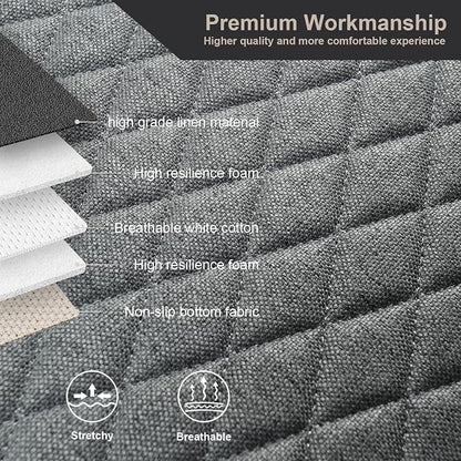 West Llama Linen Car Seat Covers,Bottom Seat Covers for Cars Include 1 Pair Front Driver Seat Pad Mat and 1 Rear Bench Cover Universal Fits 90% Vehicles,SUVs,Cars,Sedans(3Piece-Gray)