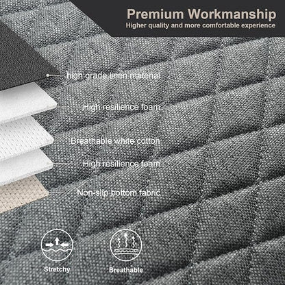 West Llama Linen Car Seat Covers,Bottom Seat Covers for Cars Include 2 Piece Front Driver Seat Pad Mat Universal Fits 90% Vehicles,SUVs,Cars,Sedans(2Piece-Gray)