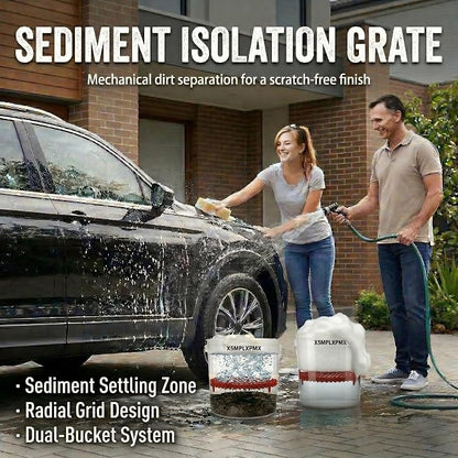 10.4" Heavy Duty Car Wash Bucket Insert (2-Pack) & Wash Mitt Kit - 10.6 oz Detailing Dirt Separator & Grit Trap, Scratch-Free Auto Wash, Fits 3.5 to 5 Gallon Buckets (Red Kit)