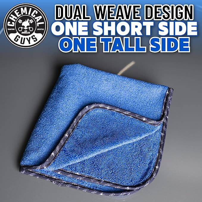Chemical Guys Professional Grade Premium Microfiber Towels for Cars,Blue,16" x 16",Ultra-Soft and Scratch-Free Car Detailing Cloths for Trucks,Motorcycles,and More,(Pack of 6)