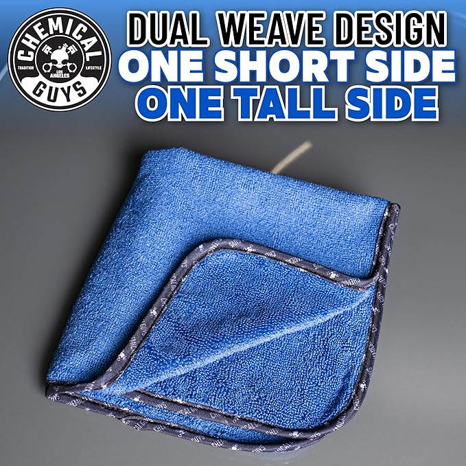 Chemical Guys Professional Grade Premium Microfiber Towels for Cars, Blue, 16" x 16", Ultra-Soft and Scratch-Free Car Detailing Cloths for Trucks, Motorcycles, and More - 24 Pack