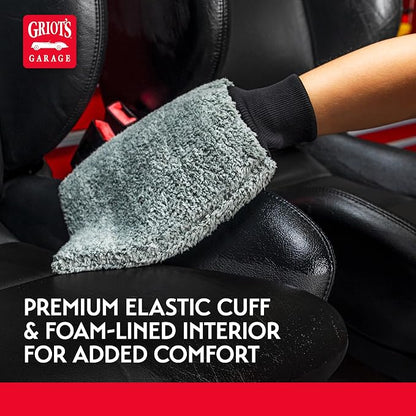 Griot's Garage Microfiber Car Wash Mitt Glove, Cleaning Pad for Interior and Exterior, Auto Detailing Supplies, Small, 8" x 9", 10260