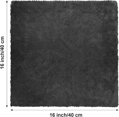 Shimeyao 30 Pcs 16 x 16 Inch Edgeless Microfiber Plush Towels for Cars Detailing Drying Wash Polishing Absorbent Cleaning Cloths, 500 GSM (Black)