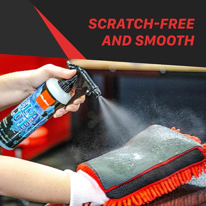 Maxshine Universal Red Chenille Professional Detailing Clay Mitt - Ideal Wash Mitts for Car, SUV, Trucks, Boats, RV Washing - High Efficiency Detailing Wash Mitt - Auto Detailing Accessories