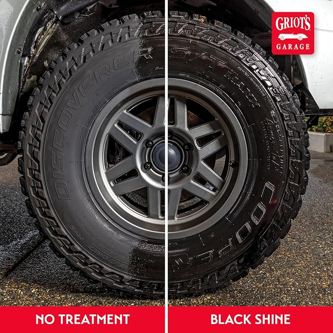 Griot's Garage Black Shine Tire and Trim Coating, Water-Resistant Dressing, Provides a High-Gloss Finish, Rain, and UV Protection, 10938, 15oz