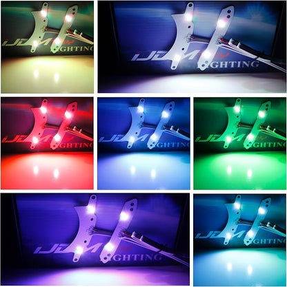 iJDMTOY RGBW Multicolor LED Circuit Board Ambient Lighting Kit Compatible with Dodge 2015-2023 Challenger, Control_By_Smartphone