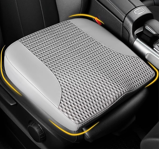 Lofty Aim Car Seat Cushion, Comfortable Memory Foam Seat Pillow for Driving, Sciatica-Back Pain Relief, Cushion for Car-Truck, Office, Wheelchair - Gray