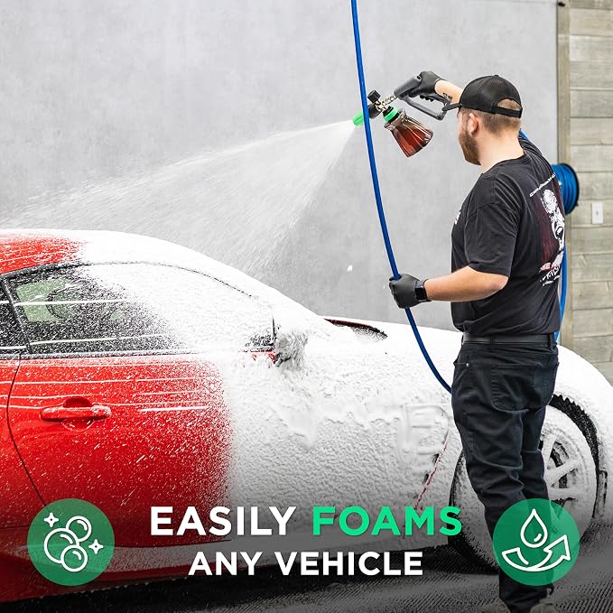 Armour Detail Supply - DRFT Foam Cannon – High-Output Snow Foam Sprayer for Pressure Washers, Adjustable Fan & Soap Control, Thick Suds for Safe Car Wash