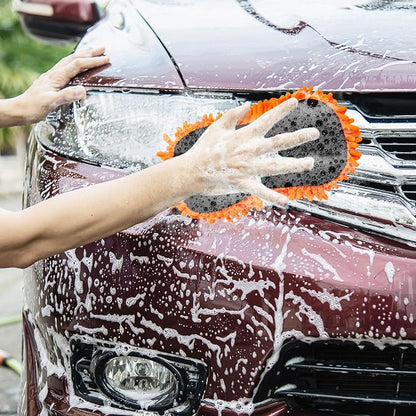SCRUBIT Microfiber Car Wash Sponge - Non-Scratch Wash Mitt Microfibers for Cleaner Cars, Great for Everyday Cleaning - Automobile Cleaning Sponges Essential Part of Any Washing Kit - 2 Pack