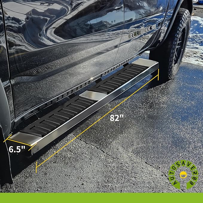 AUTOSAVER88 6.5" Running Boards Compatible with 2019-2026 Chevy Silverado/GMC Sierra 1500, 2020-2026 Silverado/Sierra 2500HD 3500HD Crew Cab Side Steps Nerf Bars (Excl. 2019 1500 LD)