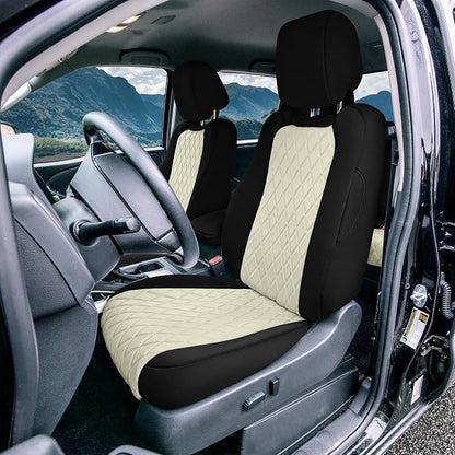 FH Group Custom Fit Car Seat Covers Specifically Made for 2022-2026 Nissan Frontier, Front Set BeigeUltraflex Neoprene Waterproof Automotive Seat Covers for Pickup Truck, Nissan Accessories