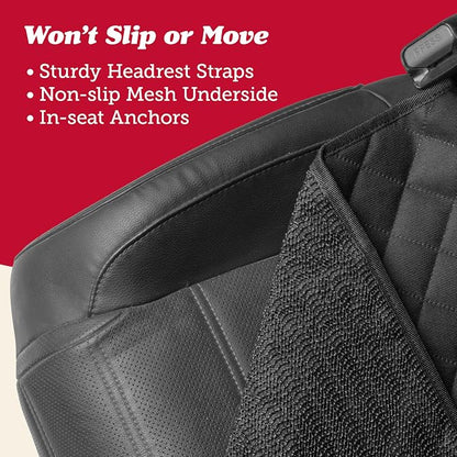 Lusso Gear Car Seat Protector for Baby Car Seat (Bench Seat Cover) - Waterproof - Thick Padding - Protects Fabric or Leather Seats (Black)
