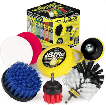 Nylon Drill Brush Attachments for Cleaning Car Accessories, Carpet, Truck Interior, Fabric, Wheel, Rim, Glass, Bath, Tub, Shower, Tile, Grout, Boat Hull, Seats - Drill Brush for Car Detailing Supplies