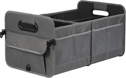 AOKJOY Car Trunk Organizer Car Storage Organizer Collapsible Multi Compartment Car Organizer Adjustable Straps Car Organizer for SUV(Gray)