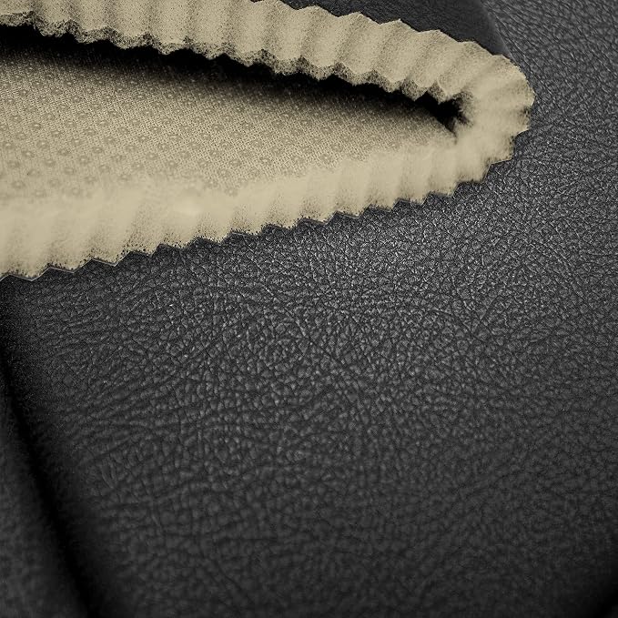 FH Group Car Seat Cover for Back Seat Gray Black Faux Leather - Universal Fit, Rear Seat Covers for Cars with Rear Split Bench, Car Seat Cushions, Car Interior Accessories for SUV, Sedan, Van