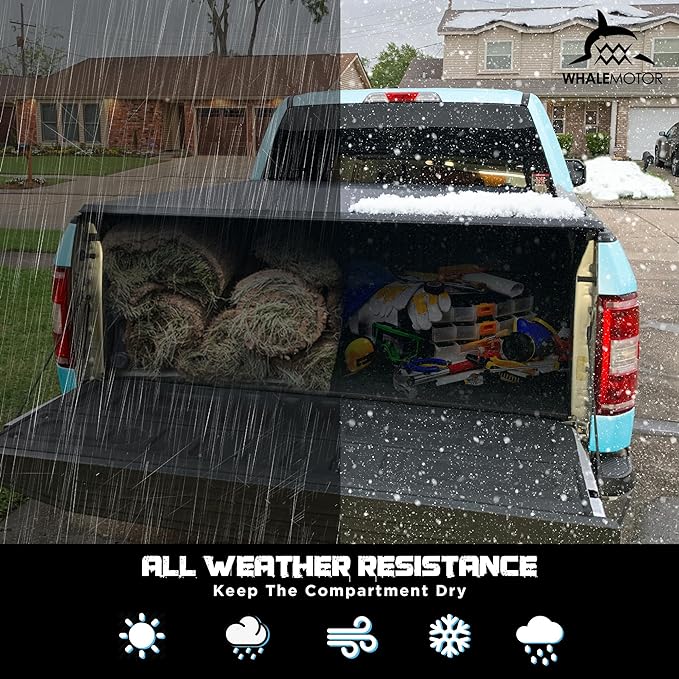 Truck Bed Tonneau Cover Compatible with Ford Super Duty 6.8 ft Standard Box, 1999-2026 F250 F-250 F350 F-350, Soft Folding Style(Quad Fold)