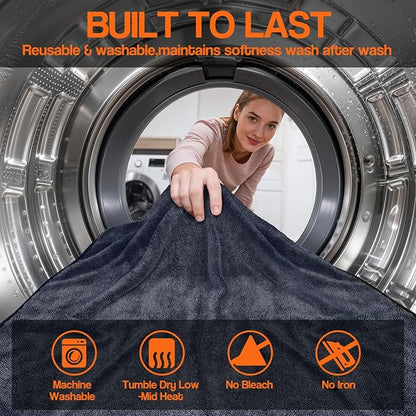 Bolant 4 Pack Twisted Loop Car Drying Towel, Microfiber Towels for Cars 24"x36", Reusable Shammy Quick Dry Cloth for Carwash, for Auto, Boat, RV, Garage & Home