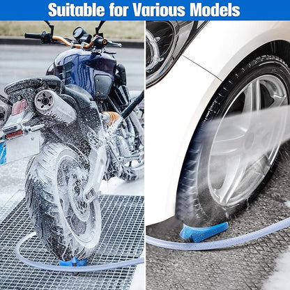 Dreyoo 4 Pcs Car Hose Guide, Tire Hose Roller for Car Washing, Detailing Tire Hoses Guide Preventing Pressure Washer Hoses Stuck Under The Wheels, Plastic Wash Tool to Avoid Snagging (Blue)