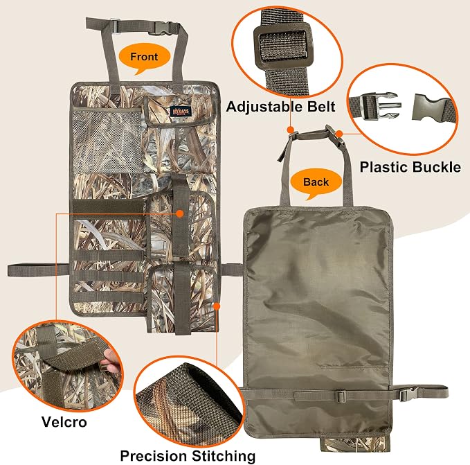MYDAYS 2 Pack Tactical Seat Back & Front Seat Gun Organizer with Molle Panel Vehicle Gun Holders for Hunting Rifles & Shotguns (Camo)