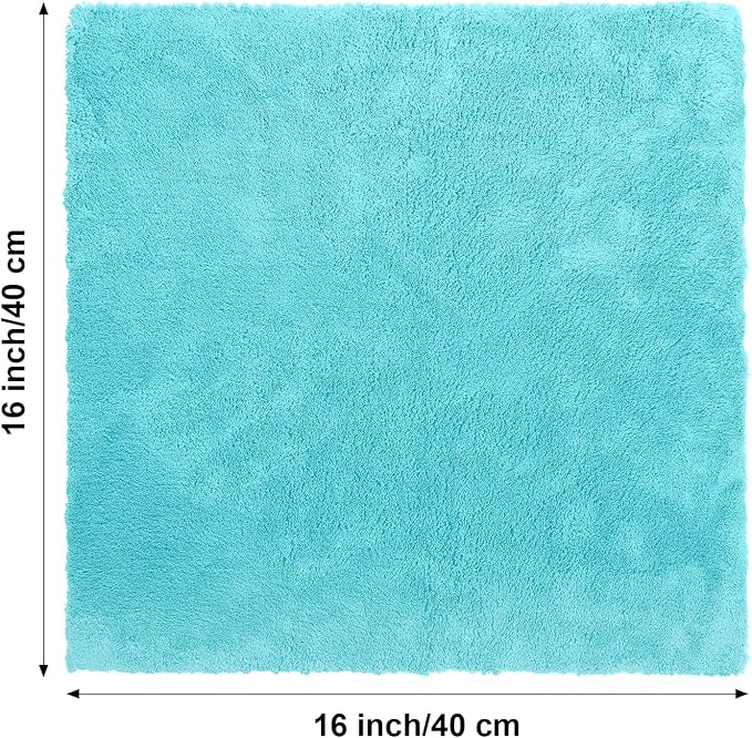 Shimeyao 30 Pcs Edgeless Microfiber Plush Towels for Cars Detailing Drying Wash Polishing Absorbent Cleaning Cloths, 500 GSM (16 x 16 Inch,Teal Blue)