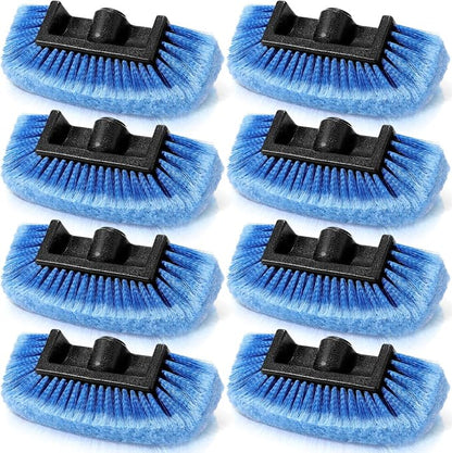 Vesici 8 Pcs Car Wash Brush Head with Soft Detailing Bristle Flow Thru Car Cleaning Brush Exterior Cars Wash Equipment for Auto Truck RV Boat Camper Washing, 10 Inch (Blue)