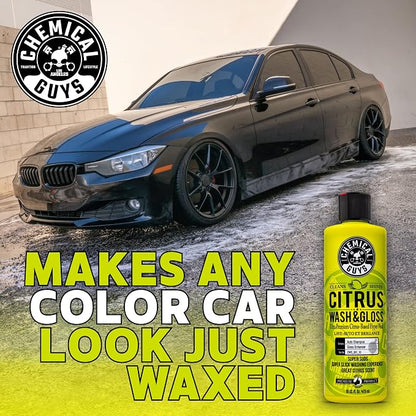 Chemical Guys Citrus Wash & Gloss Foaming Car Wash Soap - High Suds Formula Foam Cannon Soap for Foam Blasters, or Bucket Washes - Safe on Paint, Clear Coat, and Wax, Citrus Scent - 16 oz