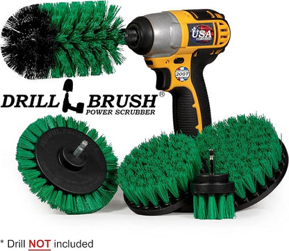 Rotating Nylon Spin Scrubber - Grout and Oven Cleaner Brush Set - Kitchen Cleaning Supplies - Gap Cleaning Brush Kit- Stainless Steel Appliances - Washing Machine, Microwave, Air Fryer & Wall Cleaner