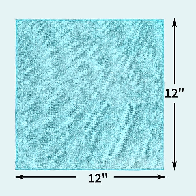 Microfiber Cleaning Cloth - 60 Pack Shop Towels, 12" x 12" Cleaning Rags Lint Free, Reusable Microfiber Towels for Cars Kitchen Automotive House Office
