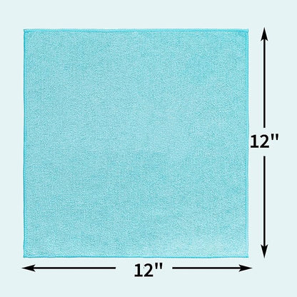 Microfiber Cleaning Cloth - 60 Pack Shop Towels, 12" x 12" Cleaning Rags Lint Free, Reusable Microfiber Towels for Cars Kitchen Automotive House Office