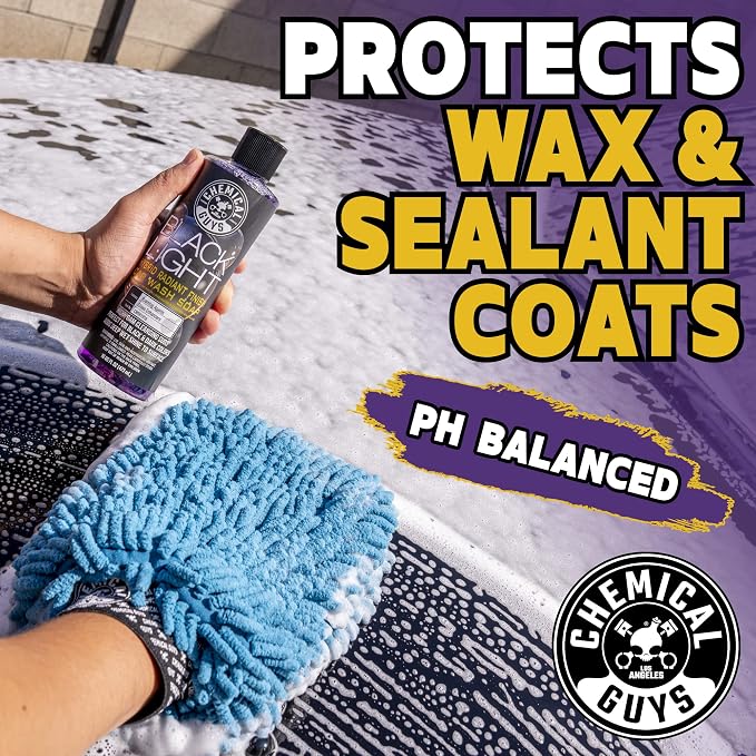 Chemical Guys CWS61964 Black Light Foaming Car Wash Soap (Works with Foam Cannons, Foam Guns or Bucket Washes) for Cars, Trucks, Motorcycles, RVs & More, 64 fl oz (Half Gallon) Black Cherry Scent