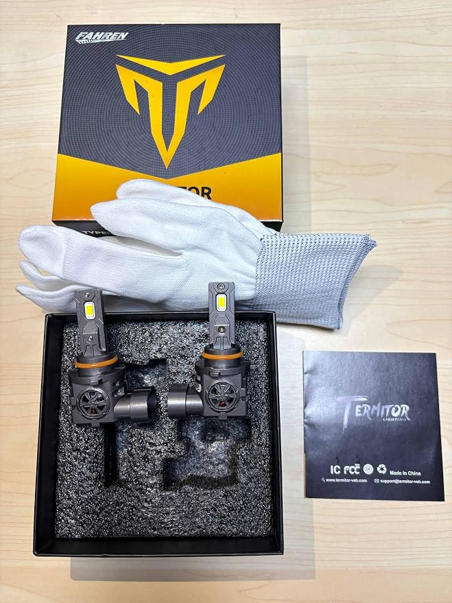 Termitor High Performance 9005 HB3 Fog Light Bulb for Off-road Only | 80,000LM Brightness, 6500K Bright White Light, DIY Easy Install, 85K+ Hrs, IP68, OE Sizing, Pair Pack