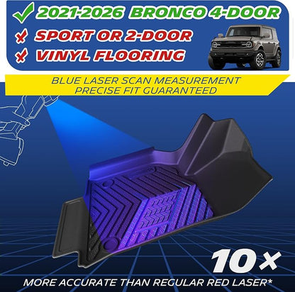 Michelin Vehicle Mats, All-Weather TPE Custom Fit Liner for 2021-2026 Ford Bronco 4-Door (4 Piece), Premier
