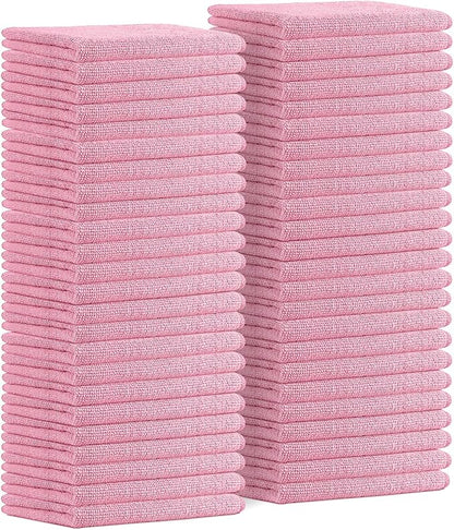 Avalon Towels Microfiber Cleaning Cloths (Value Pack of 48) - Size 16 x 16 Inches, Highly Absorbent Cleaning Rags, Lint Free, Reusable and Washable, Microfiber Towels for Cars